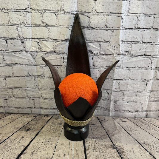 Orange Brown Leaf Natural 50cm Tall Leaf Lamp Twist LED UK Mains Plug Design 8