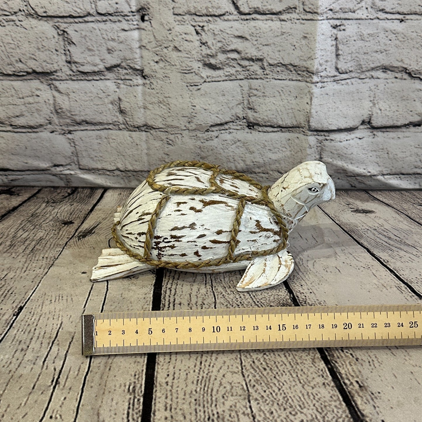 Plain White Folk Art Hand Painted Turtle Coconut Shell Ornaments Hanging Decor