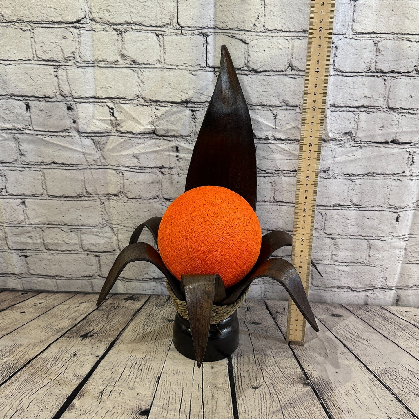 Orange Brown Leaf Natural 50cm Tall Leaf Lamp Twist LED UK Mains Plug Design 10