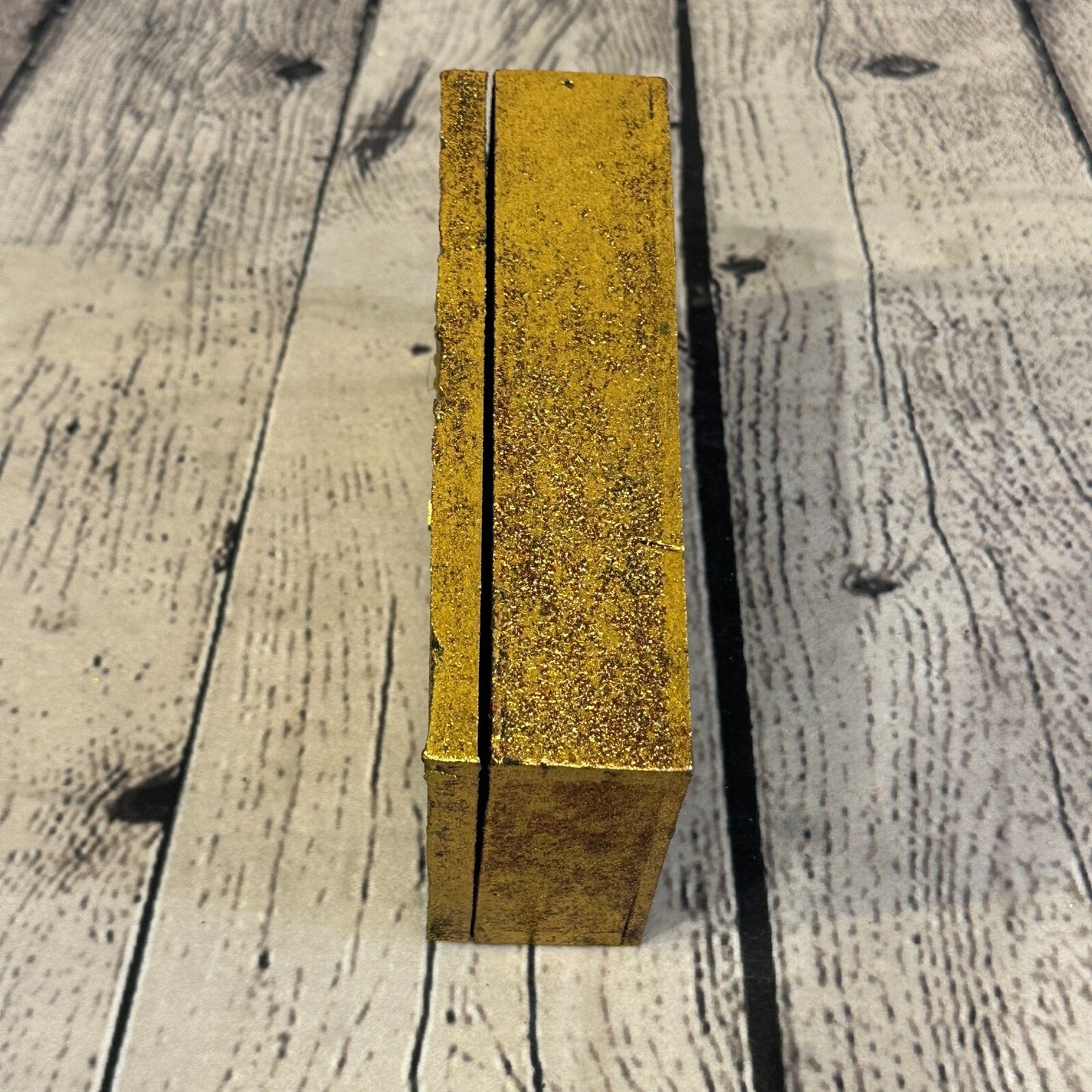 Bright Gold Thai Plain Buddha Head 10cm x 15cm x 4cm Wooden Box Trinket Handmade