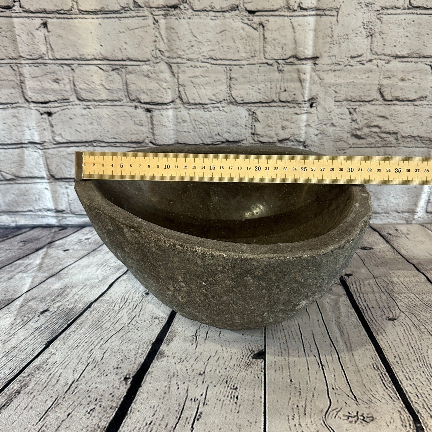 31cm x 27cm River Stone Sink Basin Bowl Natural for Bathroom Washroom Oval No 12