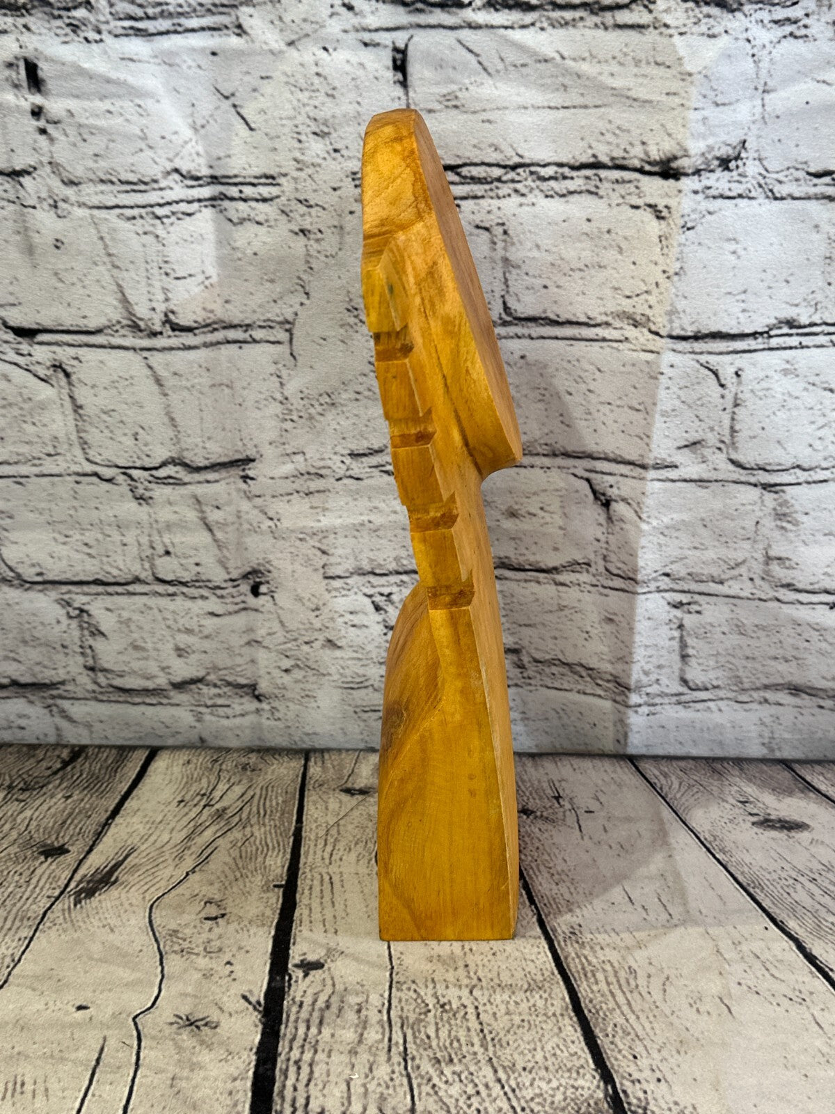 30cm Hand Carved Wooden Necklace On Base Chain Jewellery Display Stand Bust