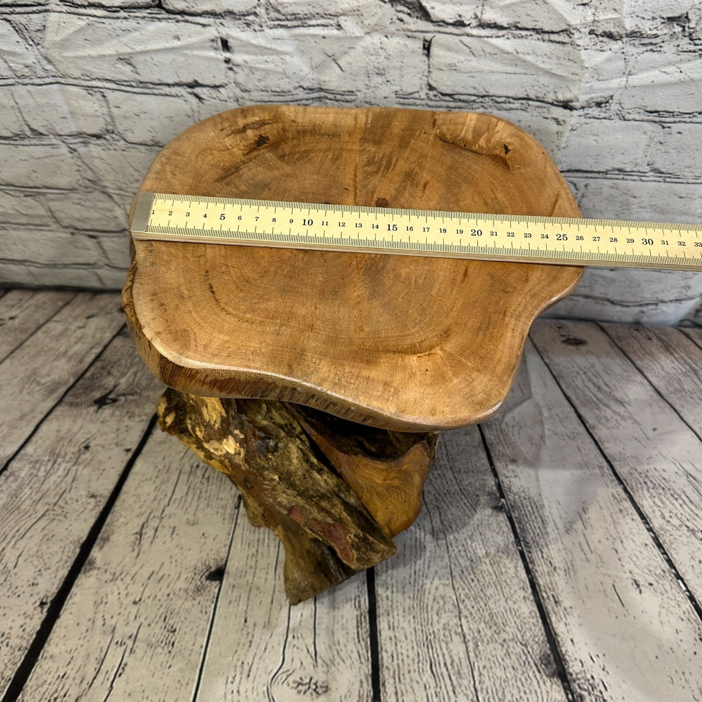 28cm x 27cm Teak Root Wood Mushroom Coffee Table Side Table Home Furniture No 11