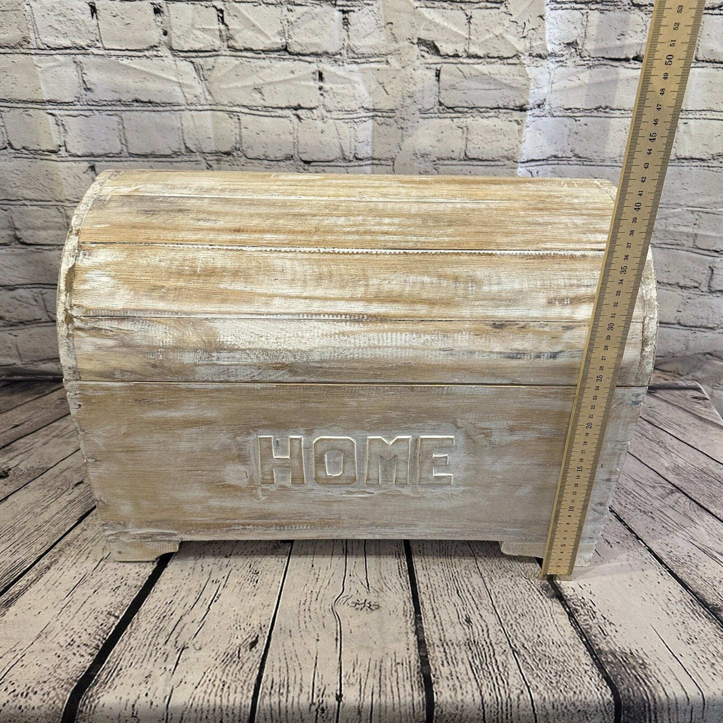 50cm x 35cm x 30cm White Home Wood Box Wooden Chest Storage Craft Handles Lid