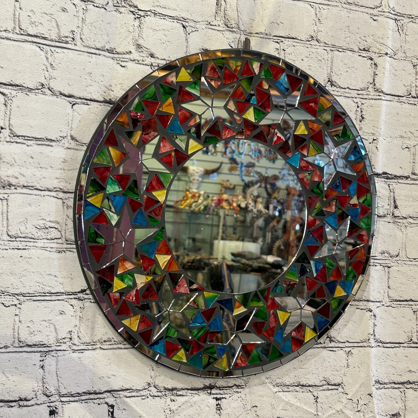 Rainbow Stars Mosaic Tile Wall Mirror 40cm x 40cm 16 Inches Handmade New