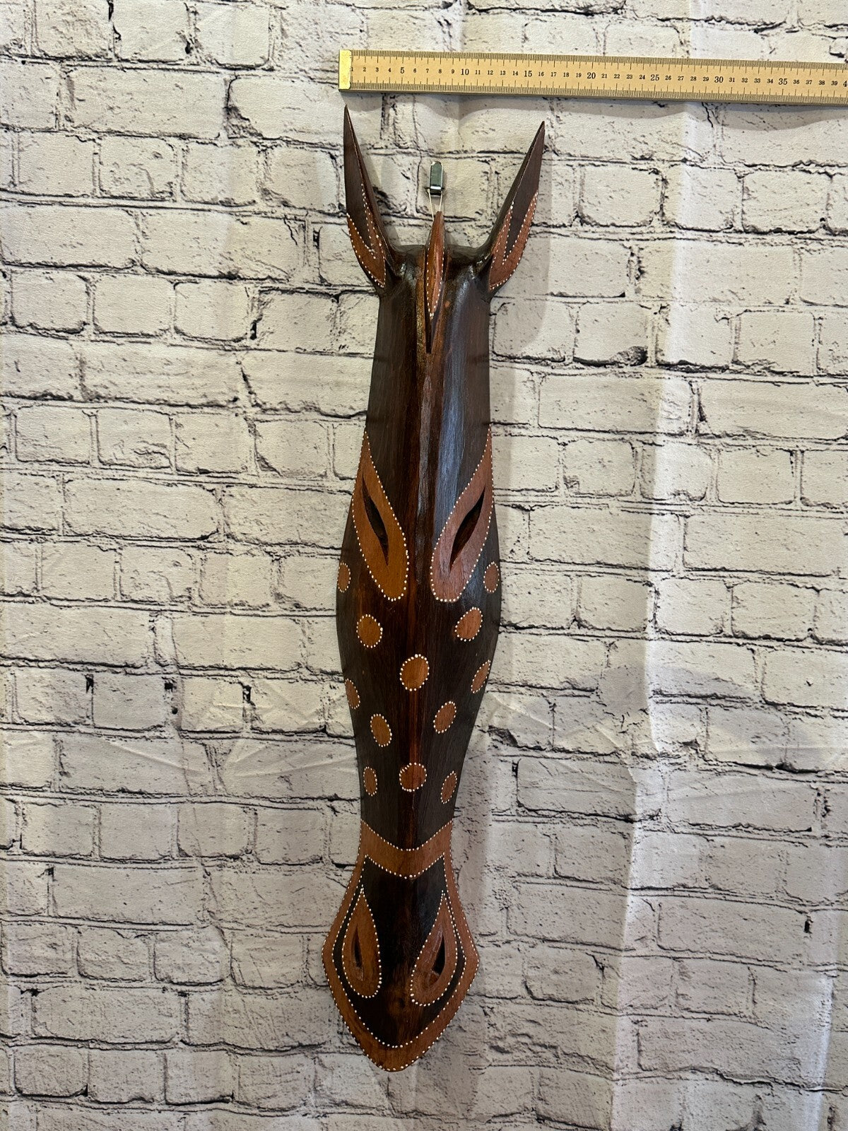 100cm Zebra Brown Hand Carved Fair Trade Wooden Animal Wall Art Wall Hang Mask
