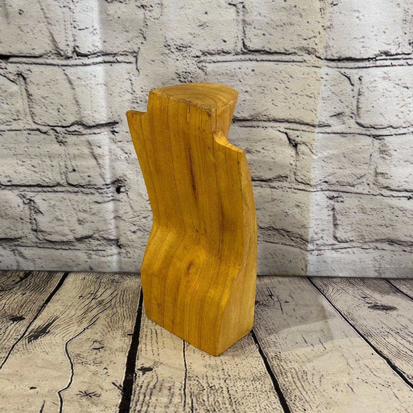 20cm Hand Carved Light Wooden Necklace Base Chain Jewellery Display Stand Bust