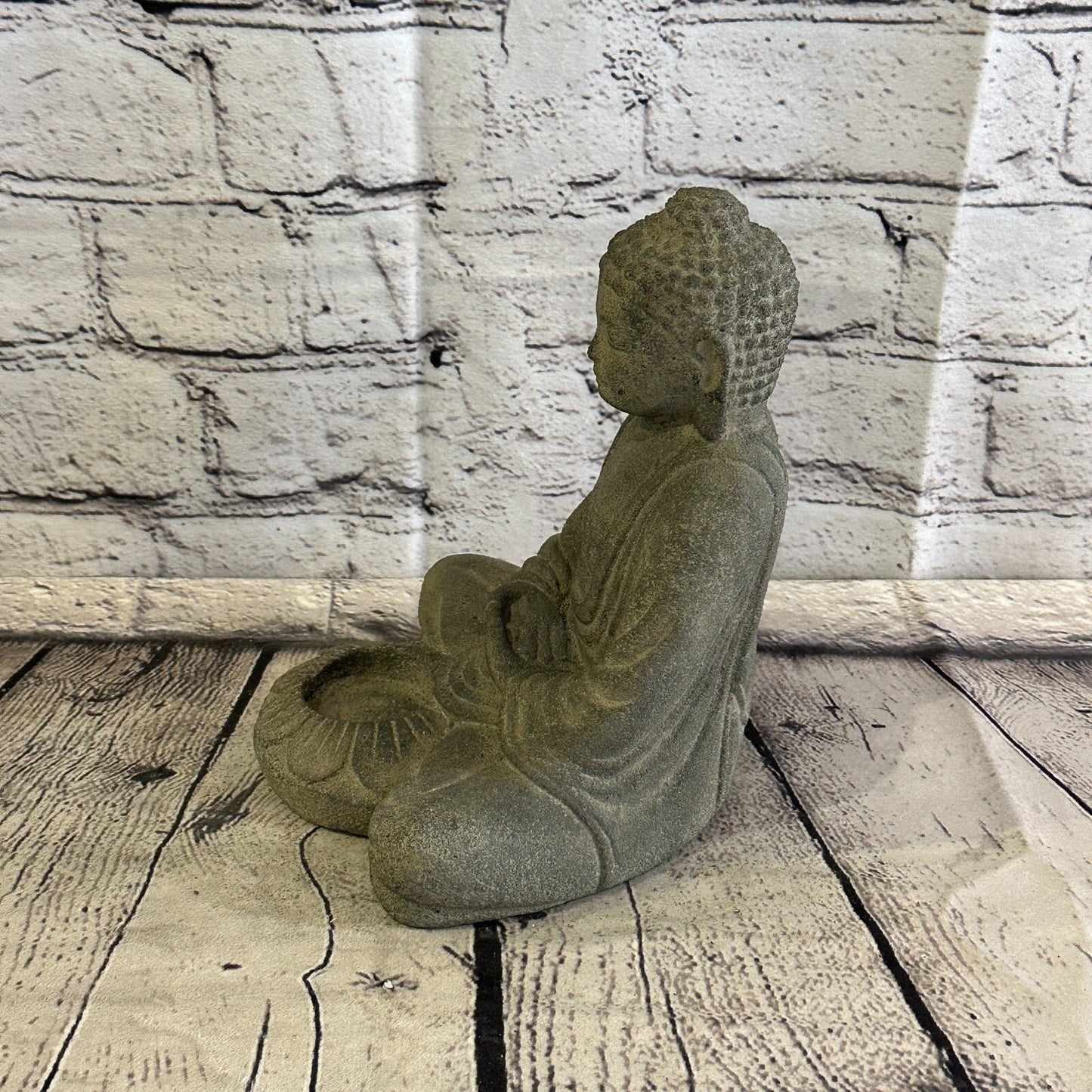 3D Thai Buddha Candle Stone Garden 20cm Ornament Outdoor Indoor Statue Hindu