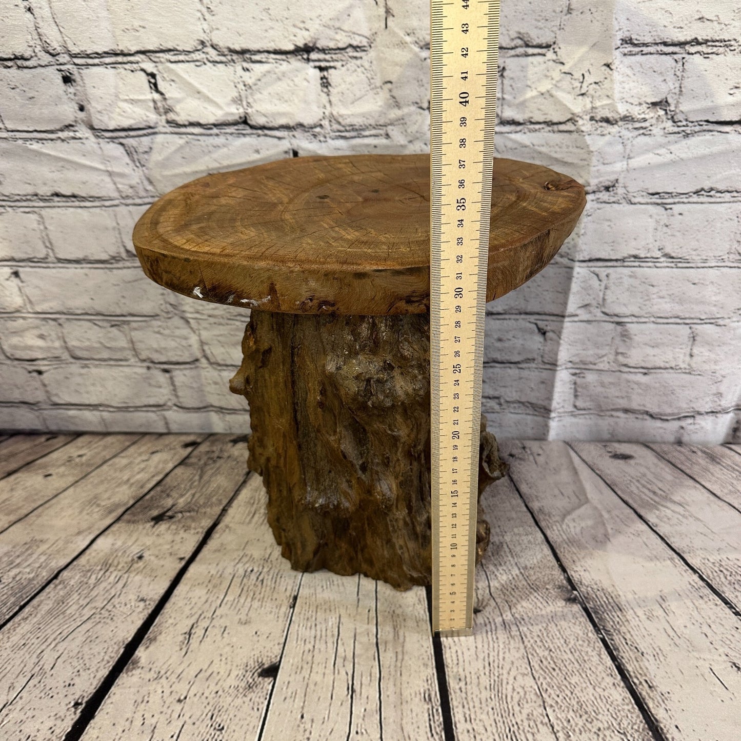 32cm x 28cm Teak Root Wood Mushroom Coffee Table Side Table Home Furniture No 4