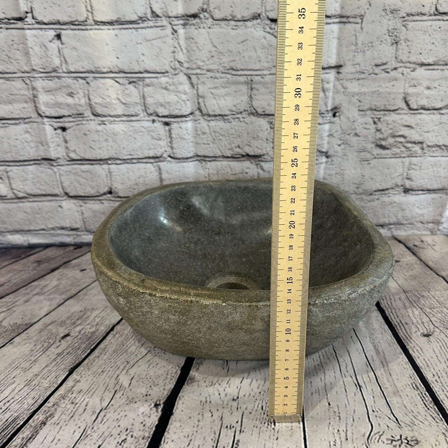 30cm x 27cm River Stone Sink Basin Bowl Natural for Bathroom Washroom Oval No 23