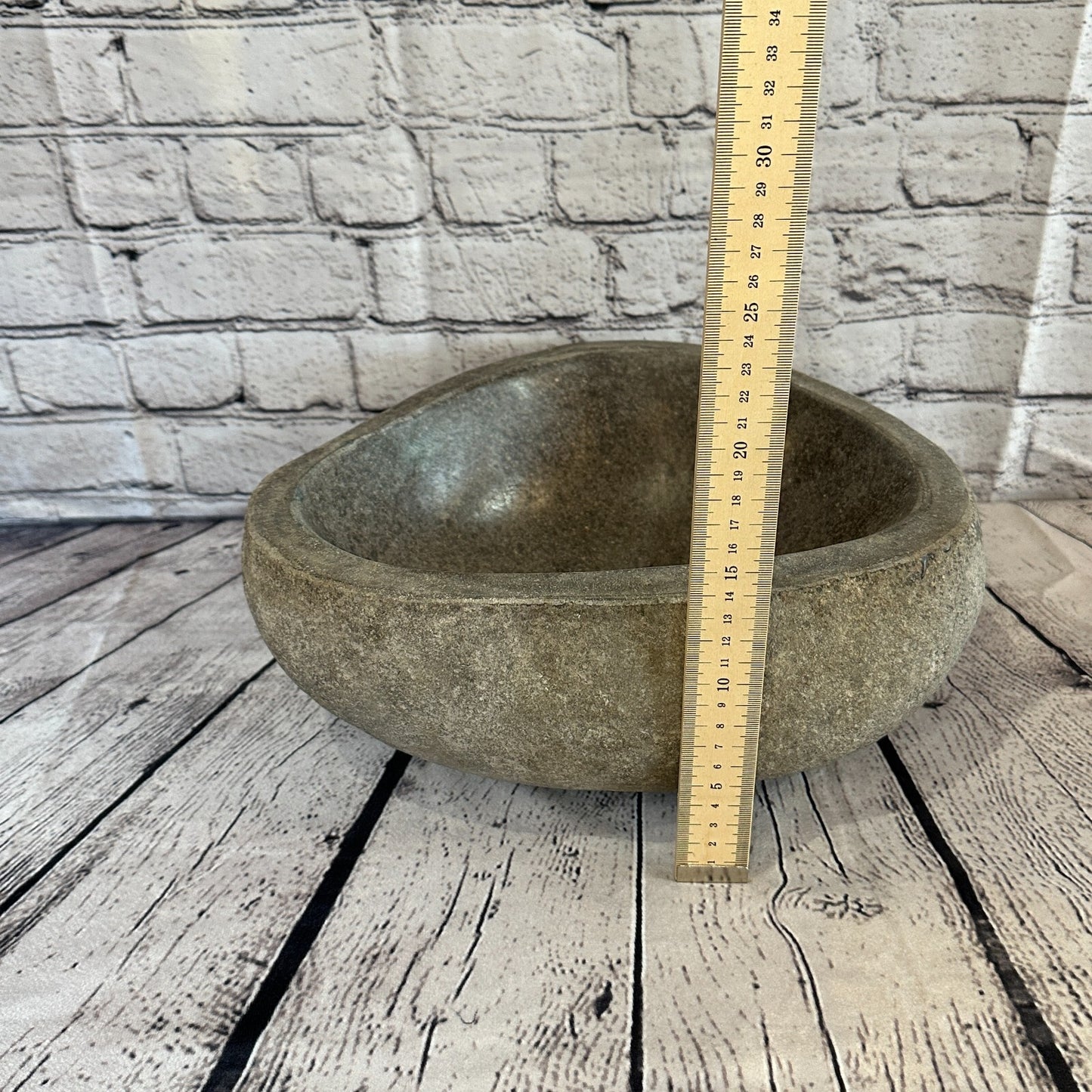 33cm x 28cm River Stone Sink Basin Bowl Natural for Bathroom Washroom Oval No 2