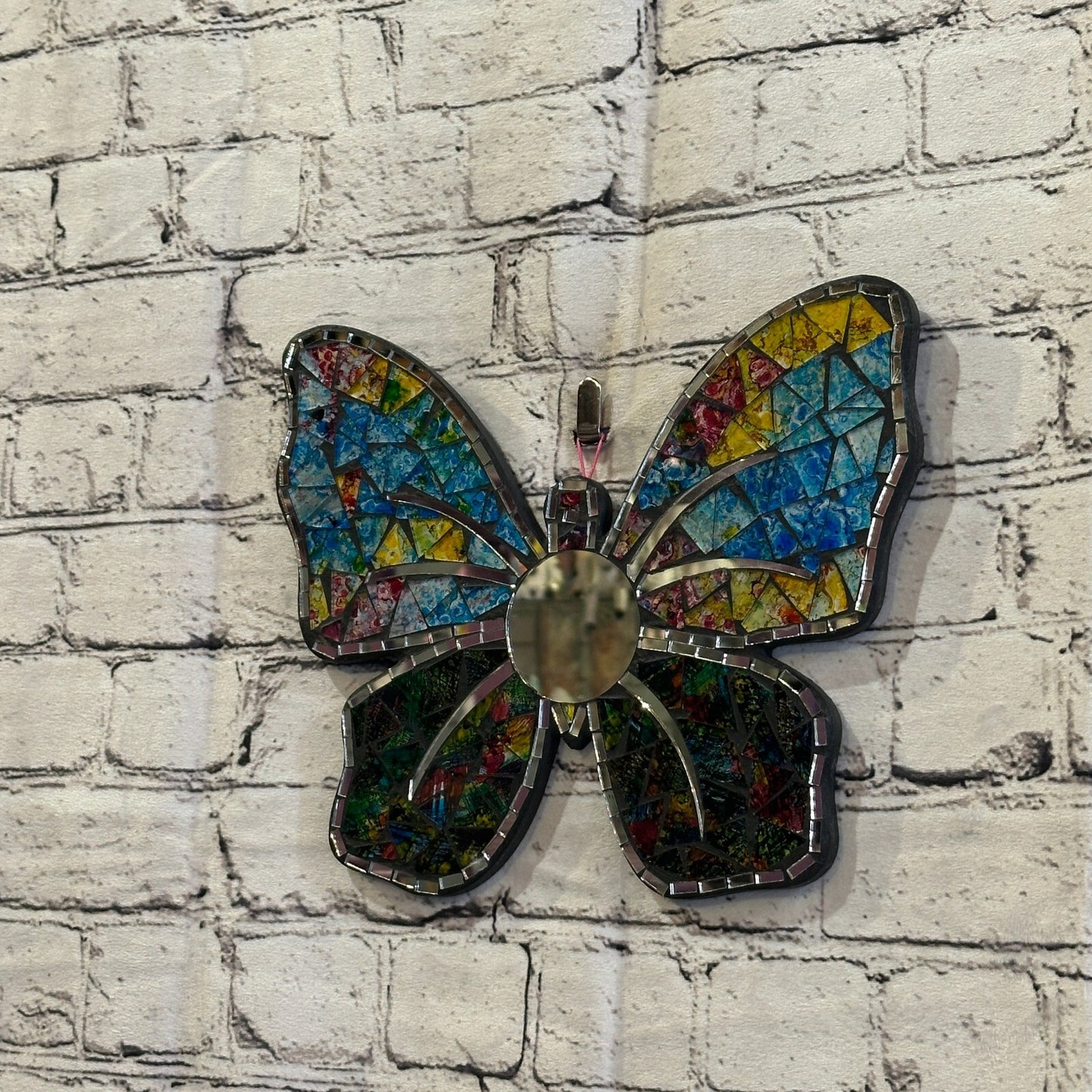 Rainbow Butterfly Mosaic Tile Wall Mirror 25cm x 20cm 8 Inches Handmade New