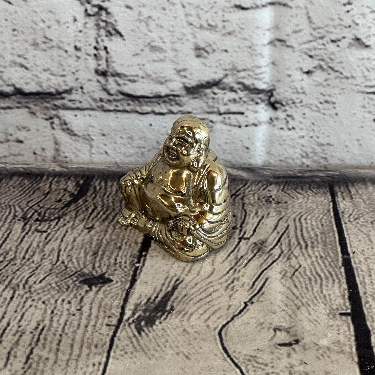 5cm x 5cm Chinese Bronze Buddha Blessing Statue Figure Table Decoration Art