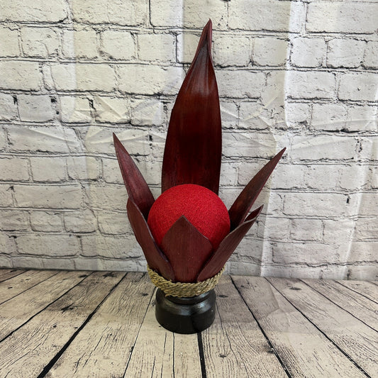 Red Red Leaf Natural 50cm Tall Leaf Lamp Twist LED UK Mains Plug Design 8
