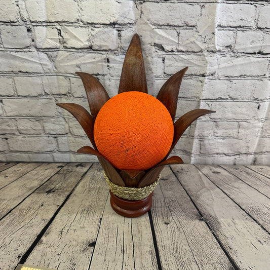 Orange Light Brown Natural 40cm Tall Leaf Lamp Twist LED UK Mains Plug Design 5