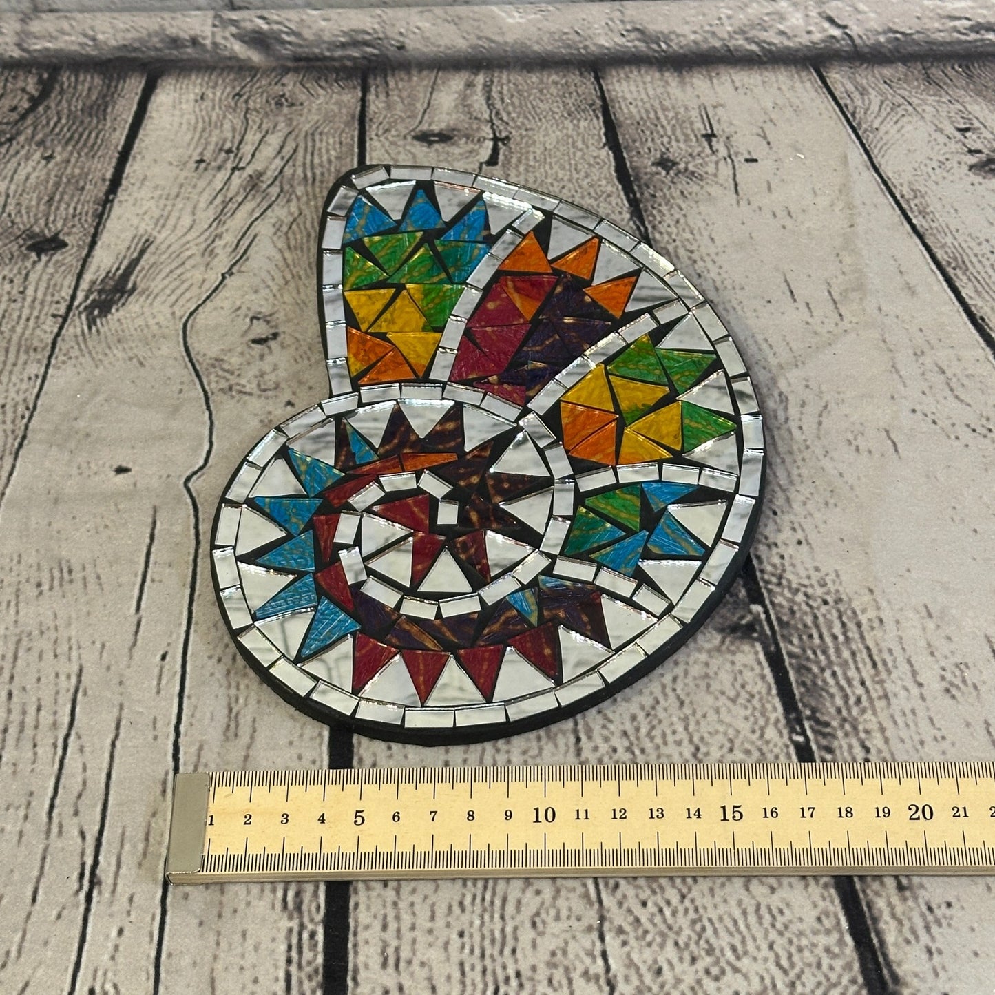 Rainbow Nautilus Shell Mosaic Tile Wall Mirror 20cm x 15cm Handmade New