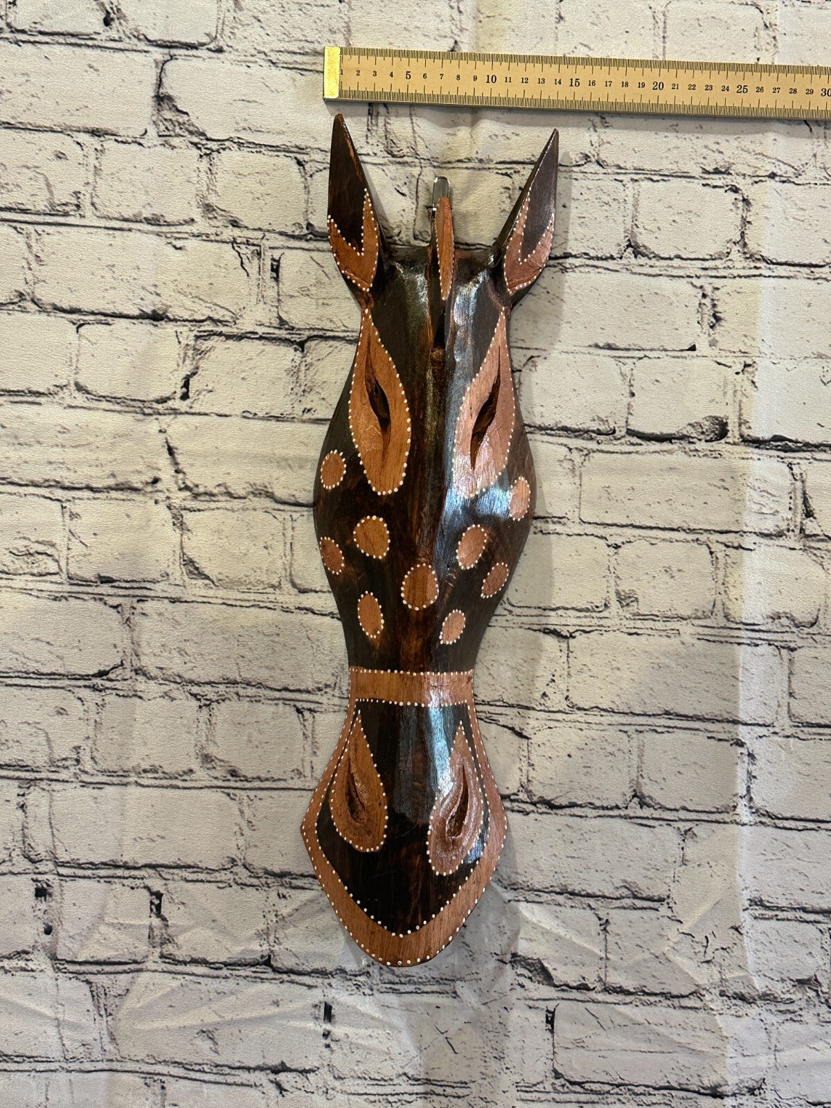 50cm Zebra Brown Hand Carved Fair Trade Wooden Animal Wall Art Wall Hang Mask