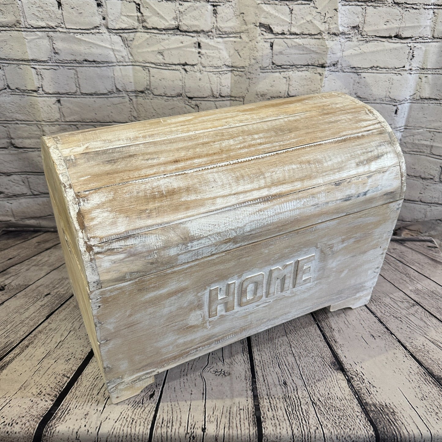 50cm x 35cm x 30cm White Home Wood Box Wooden Chest Storage Craft Handles Lid