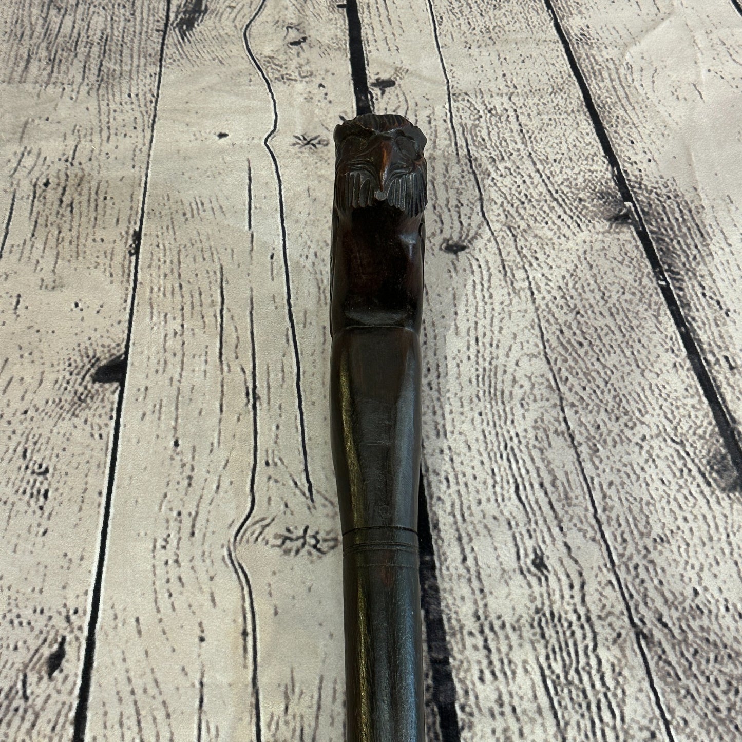 Wise Owl 90cm Tribal African Walking Stick Cane Hand Carved Dark Wood