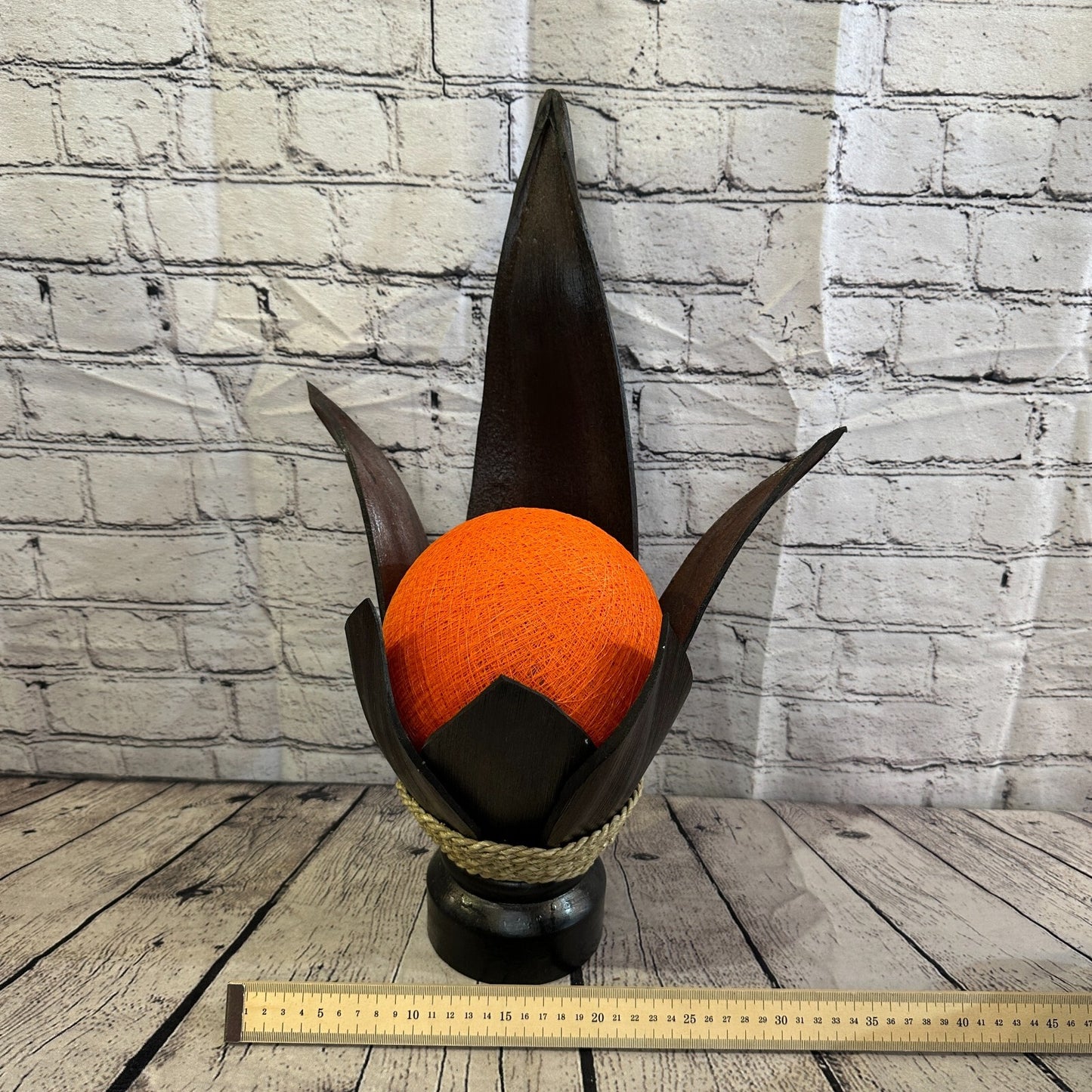 Orange Brown Leaf Natural 50cm Tall Leaf Lamp Twist LED UK Mains Plug Design 8