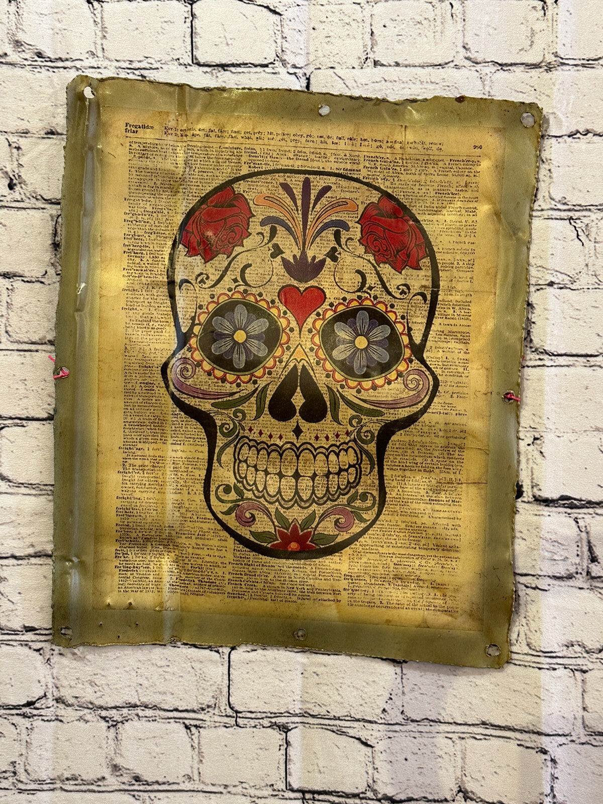 Sugar Skull Book Poster Advert Wall Plaque 42cm x 36cm Vintage Retro Tin Sign