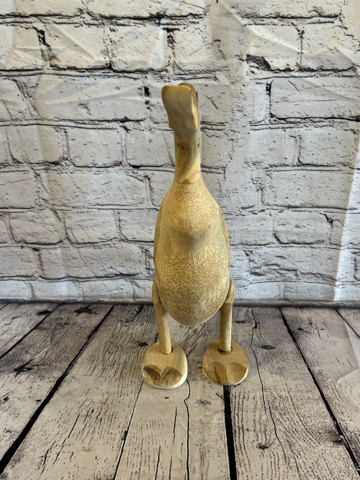 Looking Forward 40cm Tall Wooden Hairy Duckling Baby Duck Bamboo Root Fairtrade