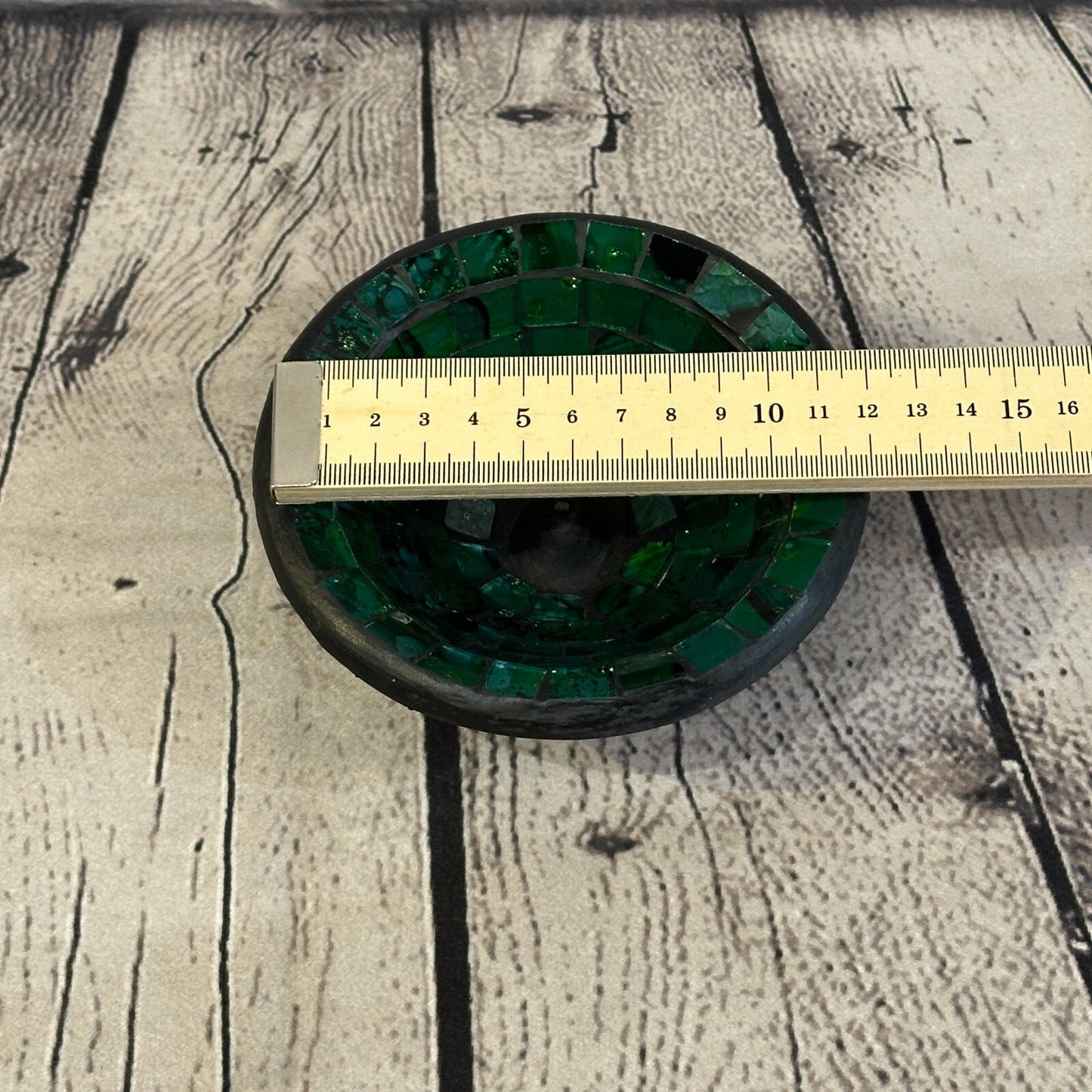 Green Mosaic Stick Holder Round Plate Buddhism Ash Catcher Joss Cone Insence