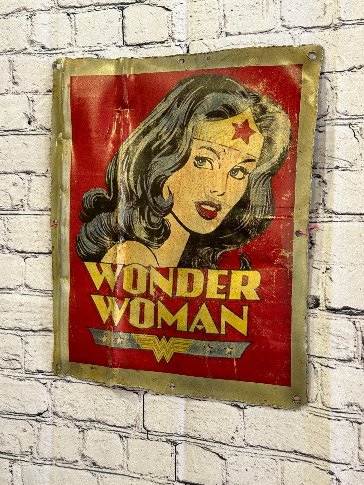 Wonder Woman DC Poster Advert Wall Plaque 42cm x 36cm Vintage Retro Tin Sign