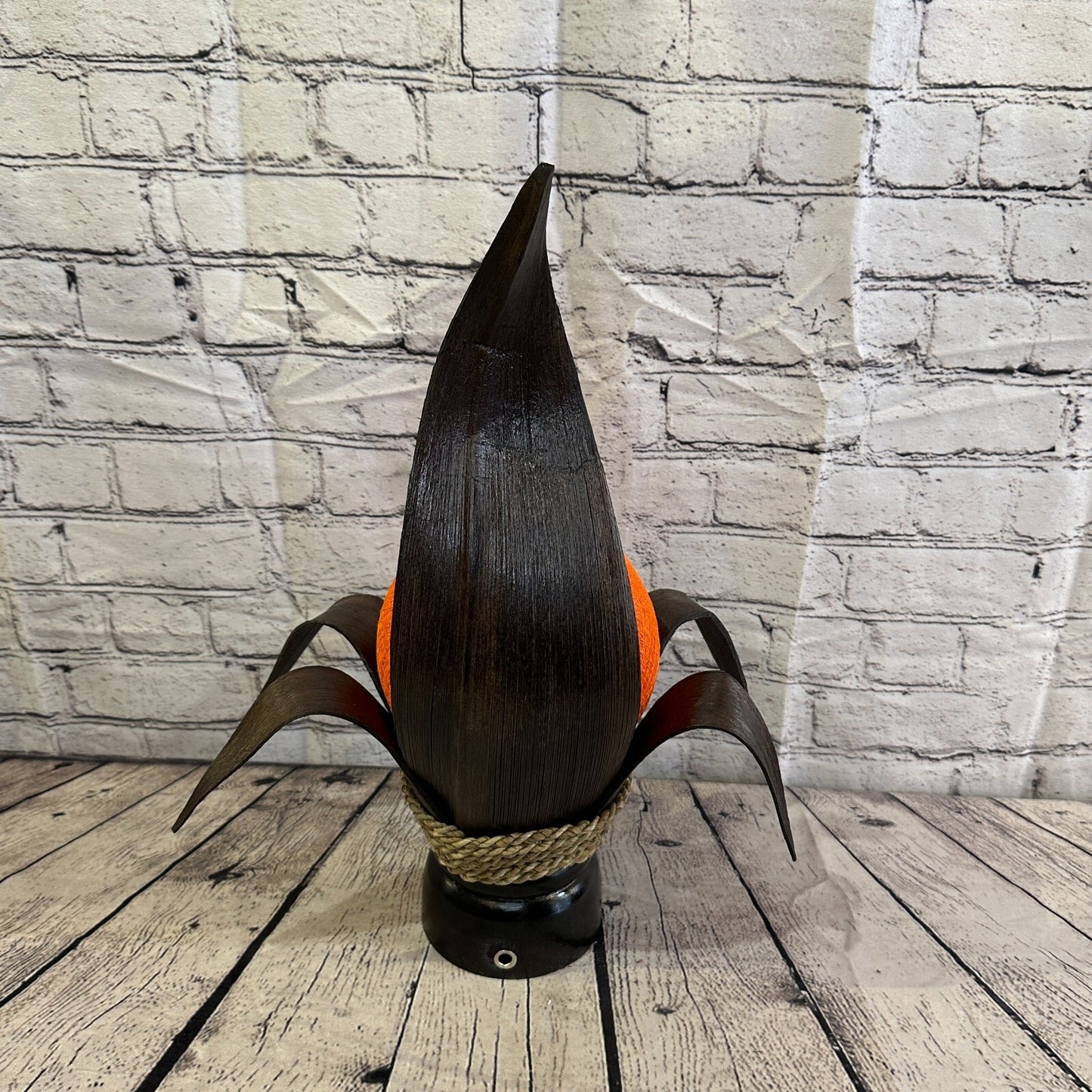 Orange Brown Leaf Natural 50cm Tall Leaf Lamp Twist LED UK Mains Plug Design 10