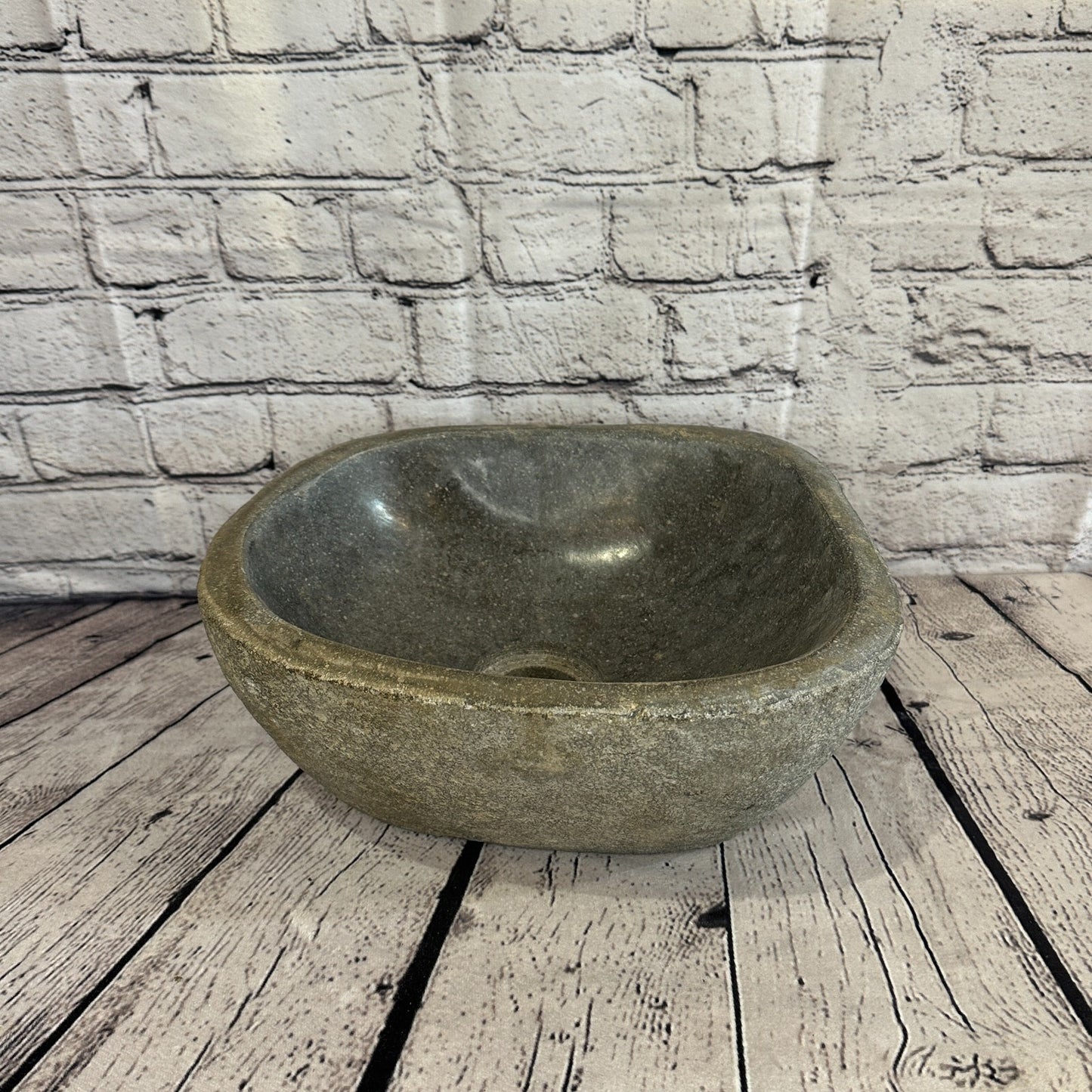 30cm x 27cm River Stone Sink Basin Bowl Natural for Bathroom Washroom Oval No 23