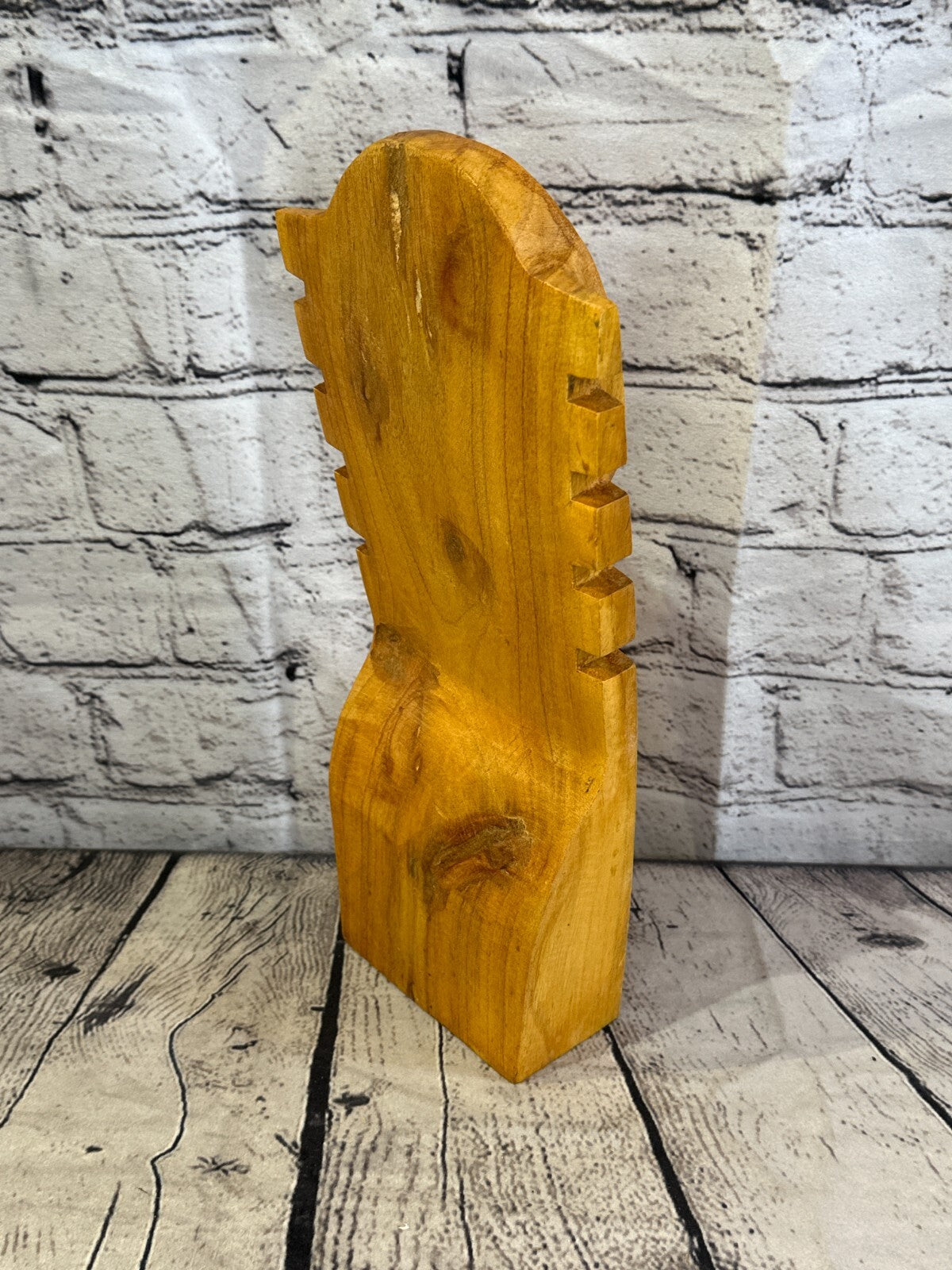 30cm Hand Carved Wooden Necklace On Base Chain Jewellery Display Stand Bust