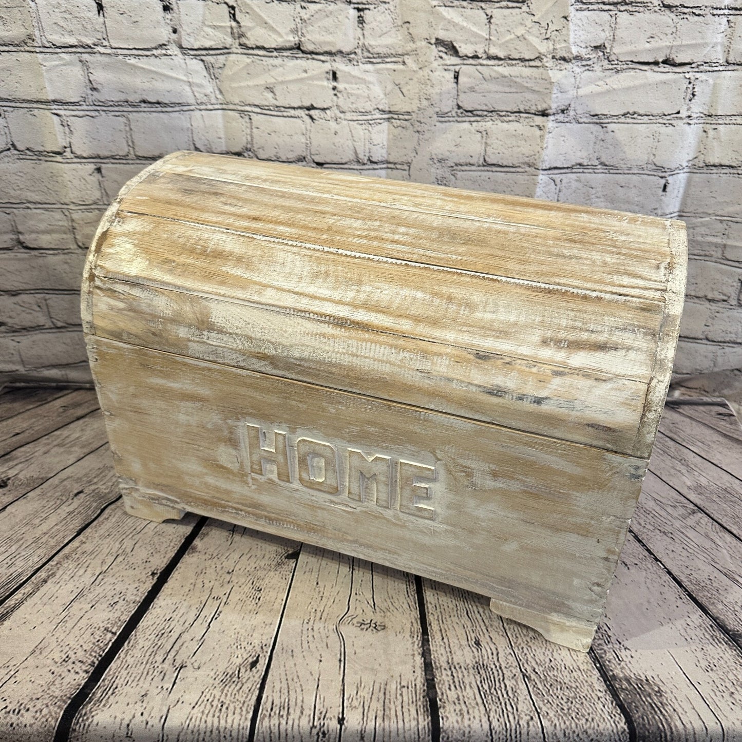 50cm x 35cm x 30cm White Home Wood Box Wooden Chest Storage Craft Handles Lid