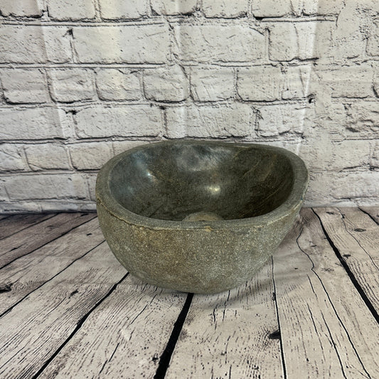 27cm x 26cm River Stone Sink Basin Bowl Natural for Bathroom Washroom Oval No 20