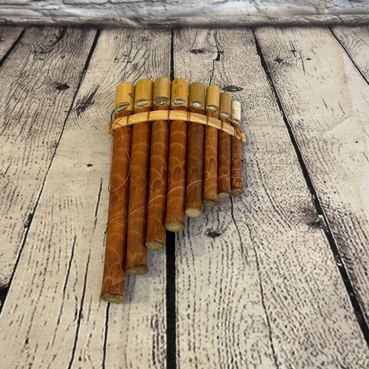 20cm 8 Pipe Pan Pipes With Reeds Bambo Flutes Hand Made Fair Trade PanPipes