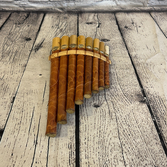 20cm 8 Pipe Pan Pipes With Reeds Bambo Flutes Hand Made Fair Trade PanPipes