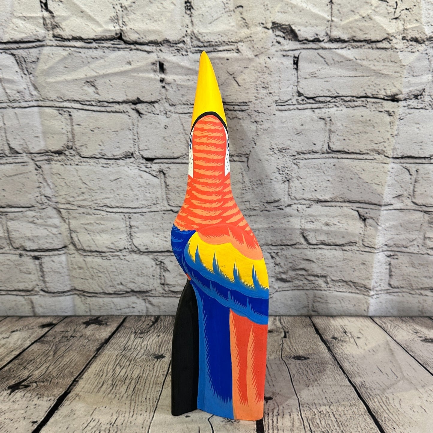 30cm Red Toucan Bird Ornament Statue Fair Trade Hand Made Carved Wood