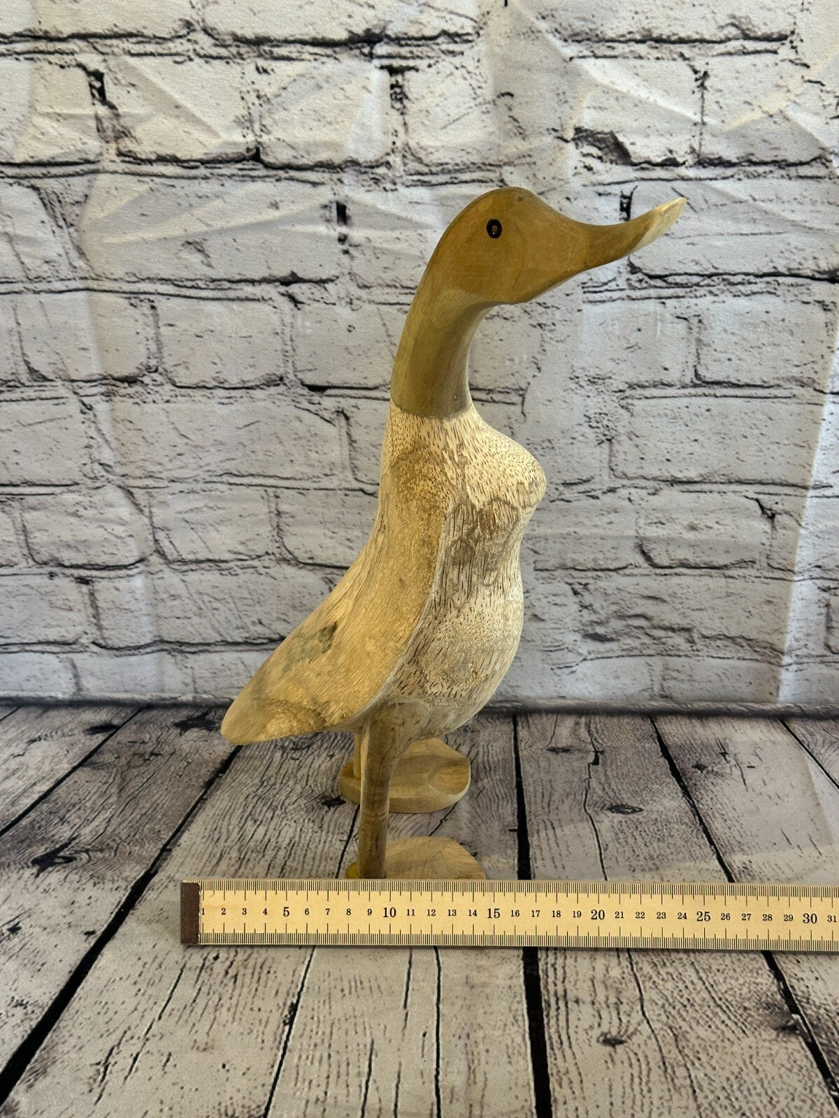 Looking Right 40cm Tall Wooden Hairy Duckling Baby Duck Bamboo Root Fairtrade