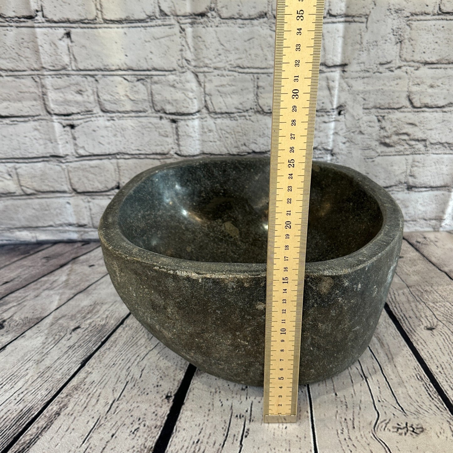 30cm x 28cm River Stone Sink Basin Bowl Natural for Bathroom Washroom Oval No 16