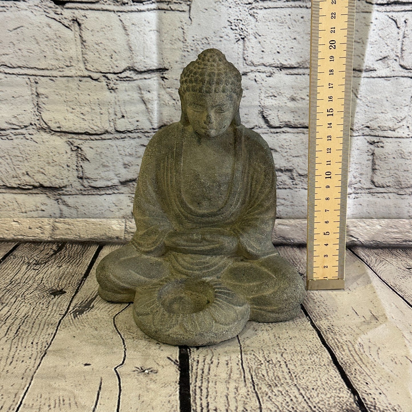 3D Thai Buddha Candle Stone Garden 20cm Ornament Outdoor Indoor Statue Hindu