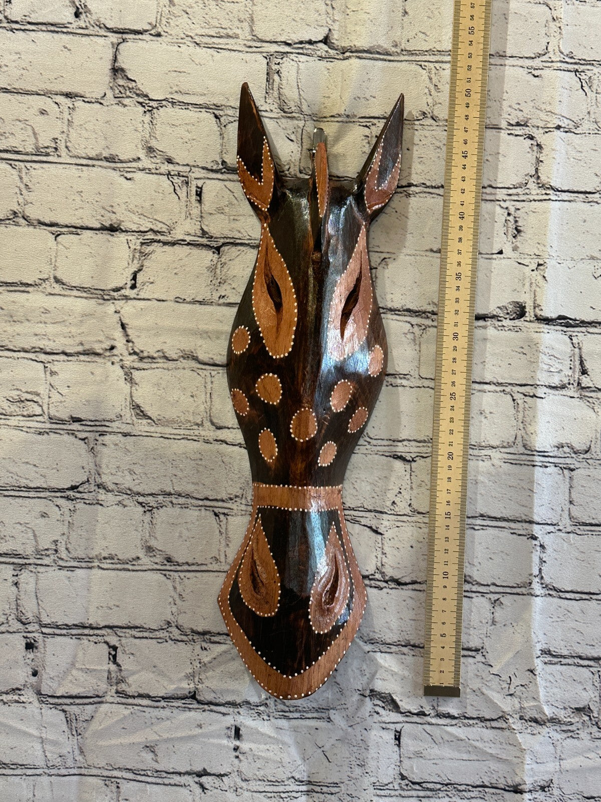 50cm Zebra Brown Hand Carved Fair Trade Wooden Animal Wall Art Wall Hang Mask