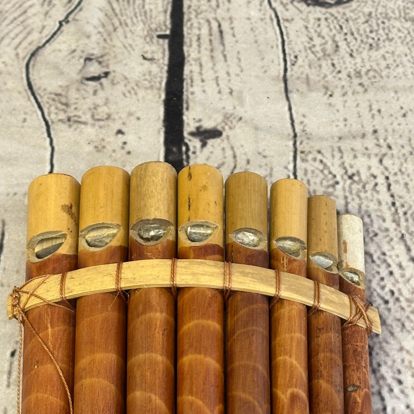 20cm 8 Pipe Pan Pipes With Reeds Bambo Flutes Hand Made Fair Trade PanPipes