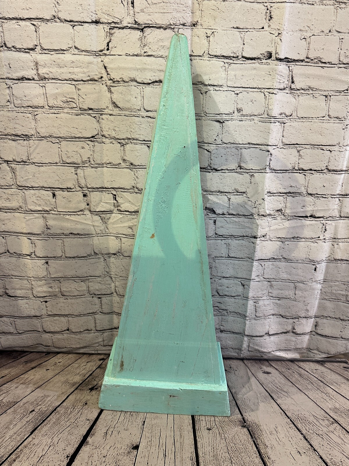 80cm x 30cm Green 3 Draw Pyramid Wooden Side Cabinet Living Storage Furniture
