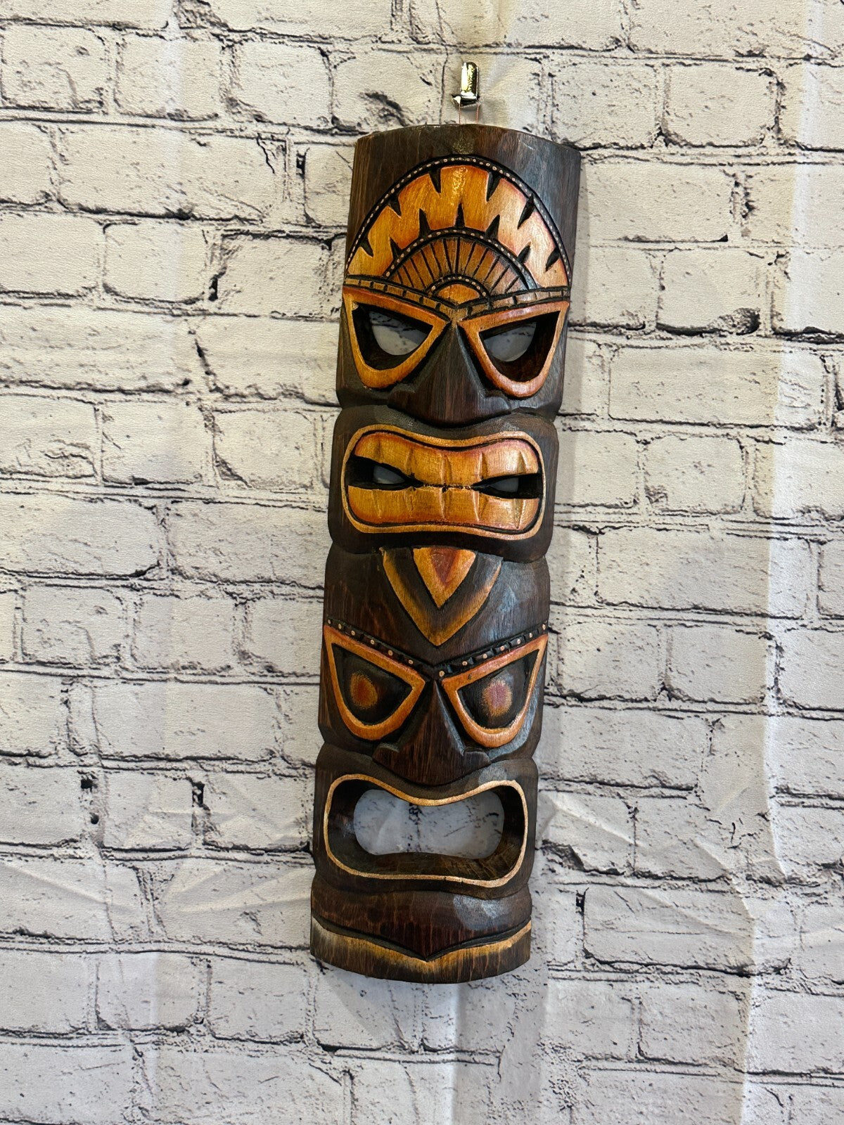 50cm Tiki Bar Mask Sign Decoration Wall Hanging Mask Wood Carving Design 3