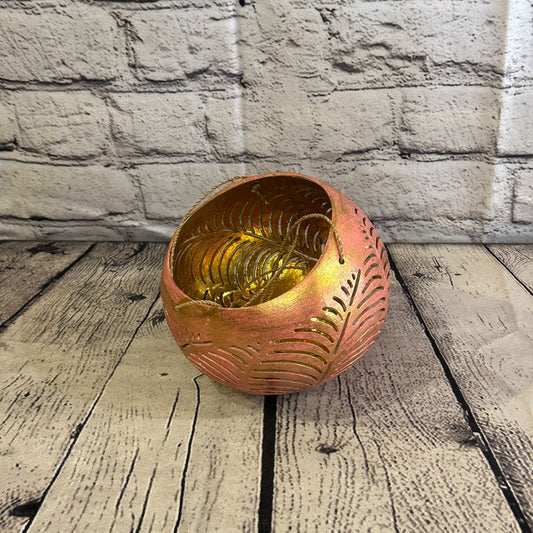 Pink Coconut Shell Hanging Basket Orchid Planter Balcony Decorative Vase Flower