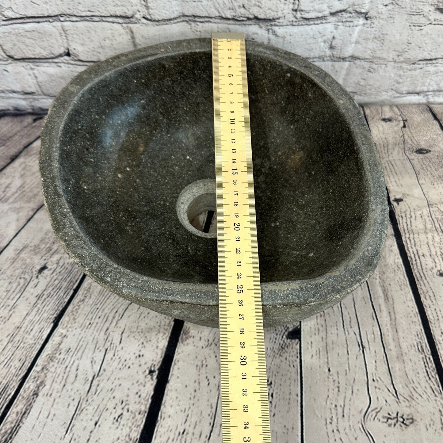 28cm x 26cm River Stone Sink Basin Bowl Natural for Bathroom Washroom Oval No 18
