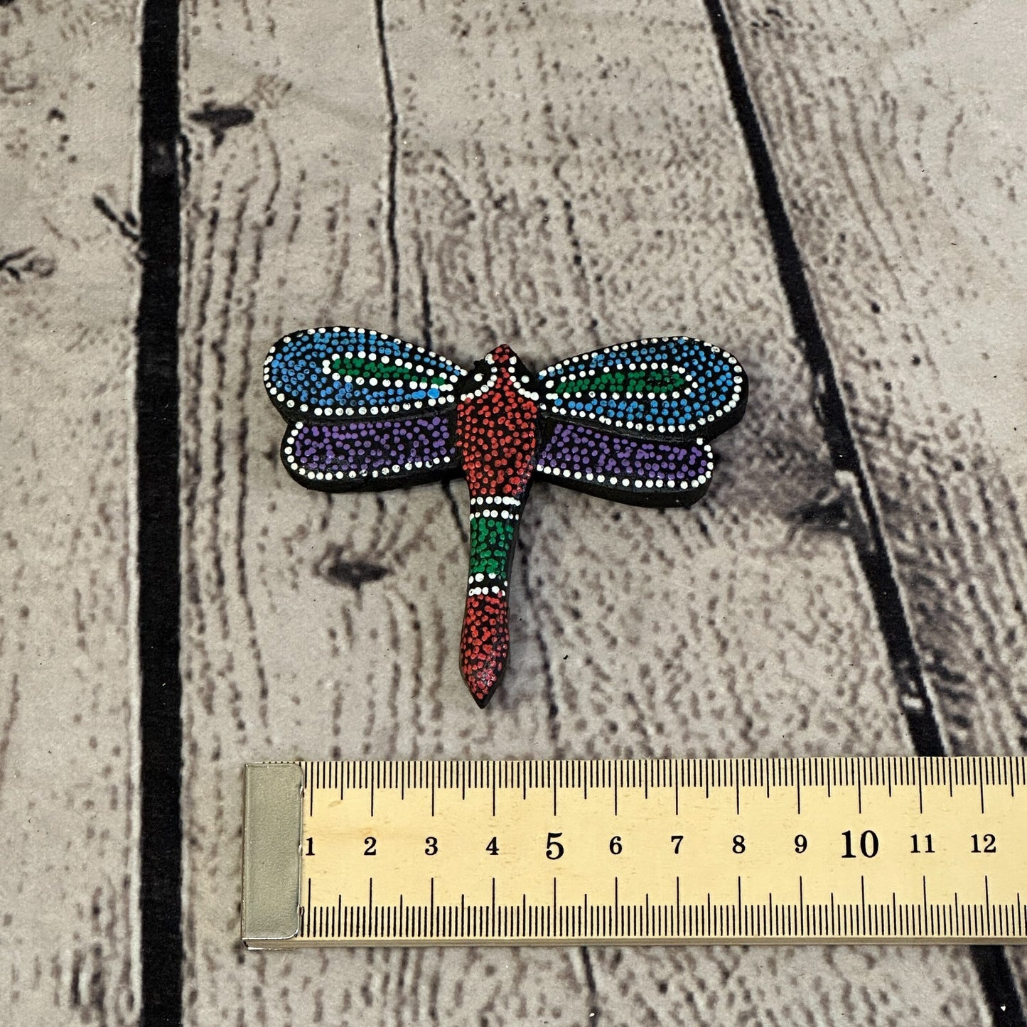 Dragonfly Wooden Animal Fridge Dot Work Magnet Magnetic Note Holder Novelty