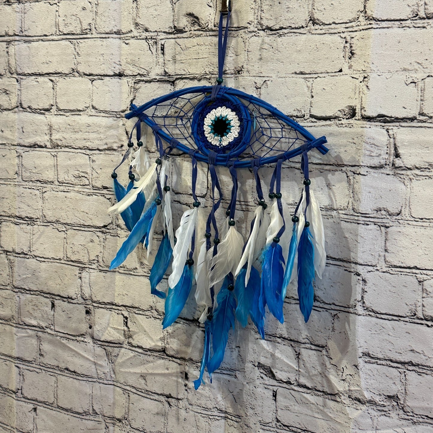 Turkish Evil Eye 25cm x 10cm Dream Catcher Dreamcatcher Wall Ornament Handmade