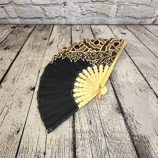40cm x 20cm Handheld Folding Fans Fabric Fan Bamboo Dance Party Wedding Cosplay