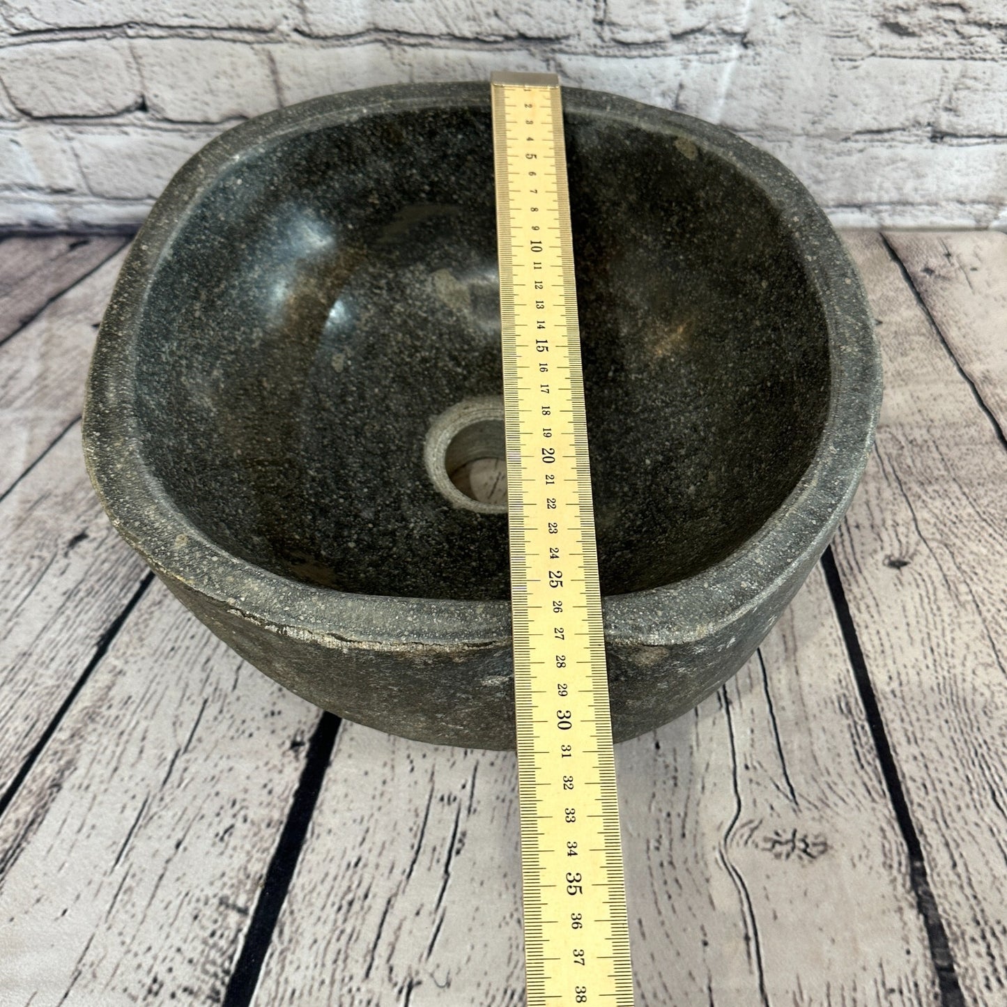 30cm x 28cm River Stone Sink Basin Bowl Natural for Bathroom Washroom Oval No 16