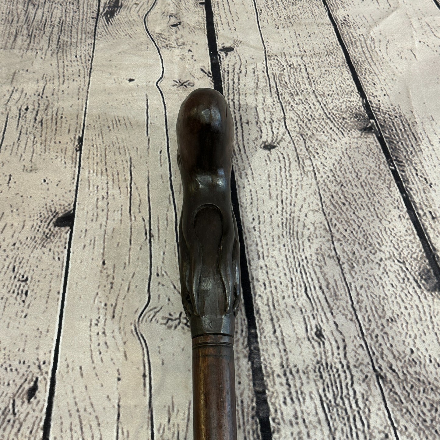 Octopus Squid 90cm Tribal African Walking Stick Cane Hand Carved Dark Wood